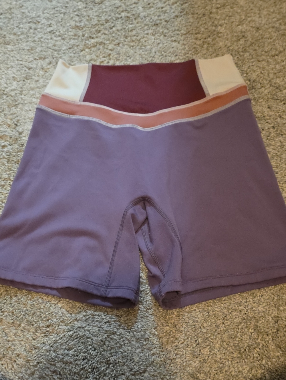High-Waist Lavender Colorblock Women’s Performance Shorts